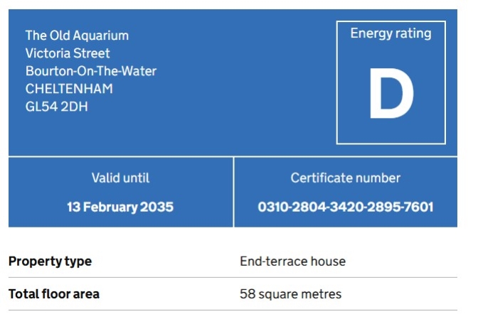 EPC Graph for The Old Aquarium, Bourton on the Water