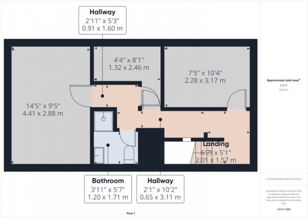 Floorplan for Unity House, Comptons Alley, Tewkesbury, Gloucestershire, GL20 5QE, UK