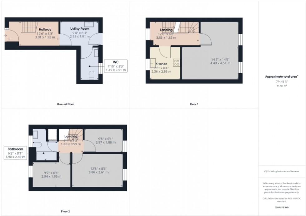 Floorplan for 2 Barton Mews, Tewkesbury, Gloucestershire, GL20 5RP, UK