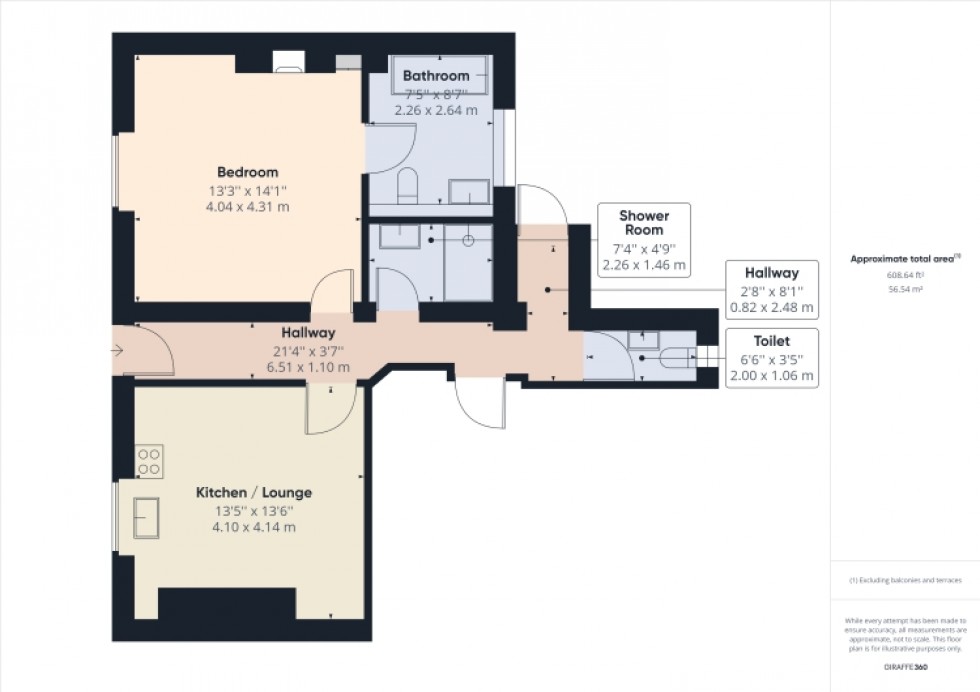 Floorplan for Basement Flat 66 Suffolk Road, Cheltenham, Gloucestershire, GL50 2ED, UK
