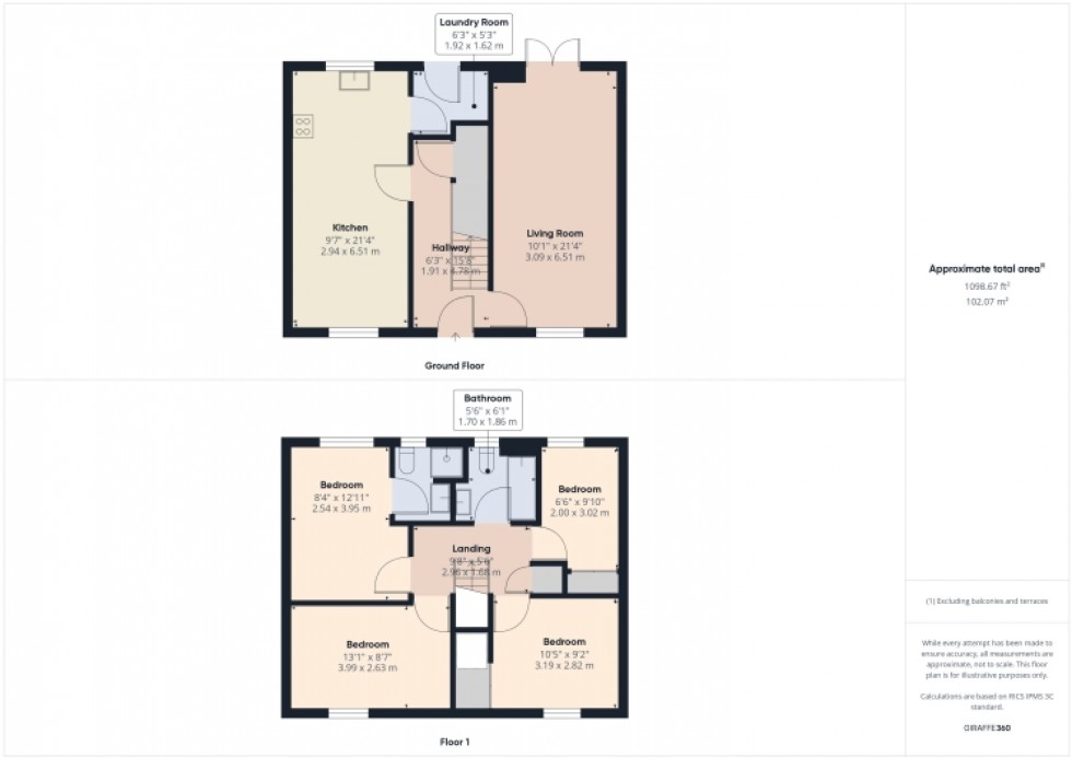 Floorplan for 10 Brize Avenue, Kingsway, Gloucester, Gloucestershire, GL2 2EE, UK