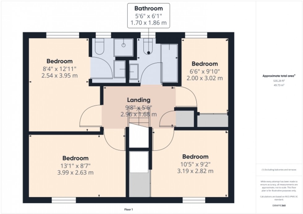 Floorplan for 10 Brize Avenue, Kingsway, Gloucester, Gloucestershire, GL2 2EE, UK