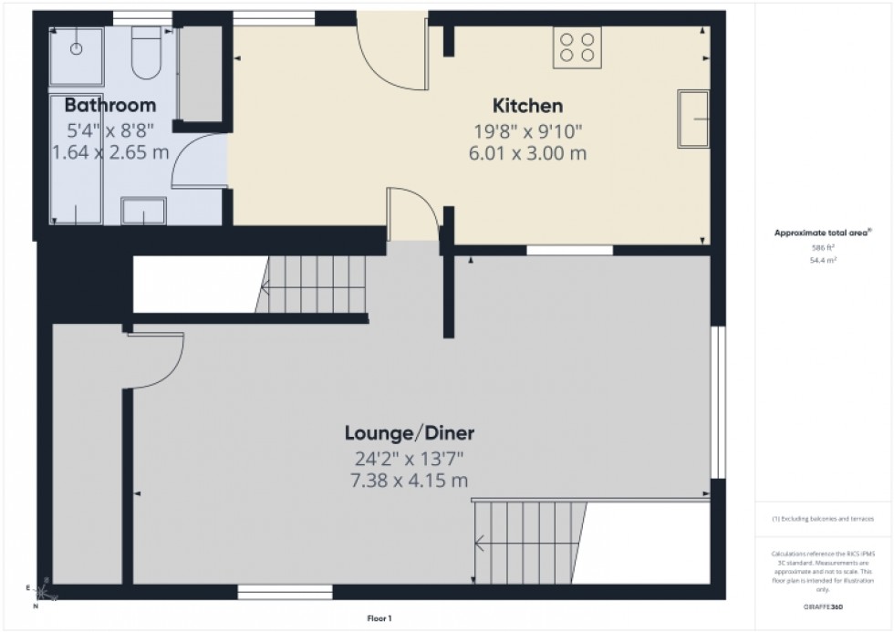 Floorplan for 56 Kingscourt Lane, Kingscourt, Stroud, Gloucestershire, GL5 3PX, UK
