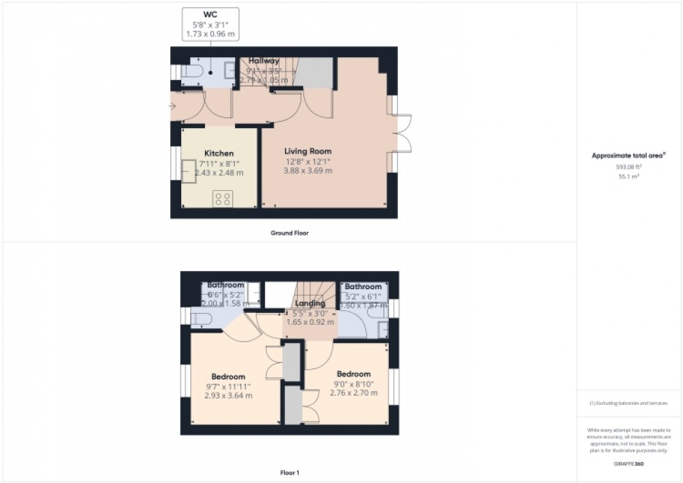 Floorplan for 23 Northolt Way, Kingsway, Gloucester, Gloucestershire, GL2 2FG, UK