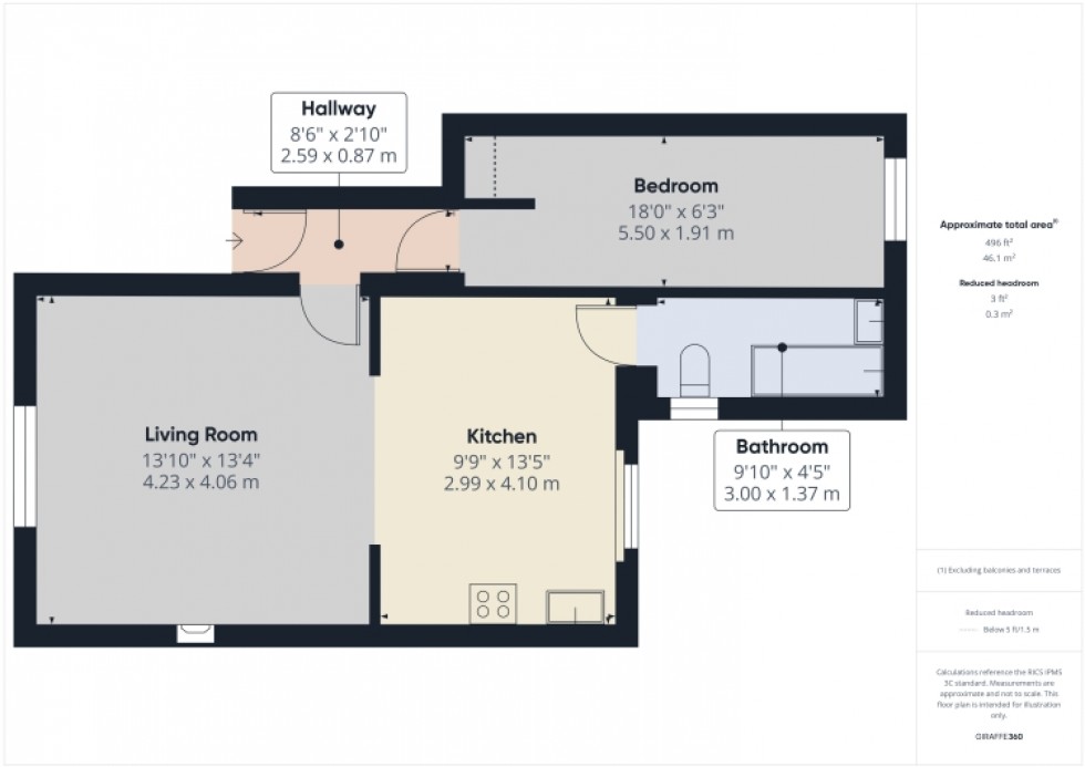 Floorplan for Flat 1 127 Hales Road, Cheltenham, Glos, GL52 6ST, UK