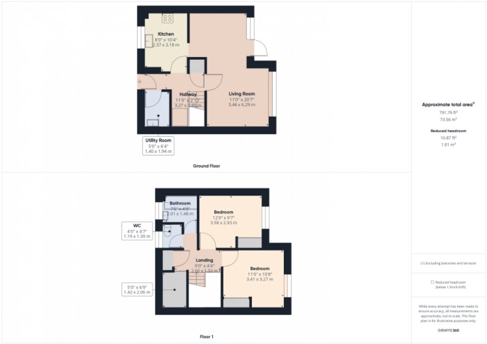 Floorplan for 7 Ryder Row, Innsworth, Gloucester, Gloucestershire, GL3 1HH, UK