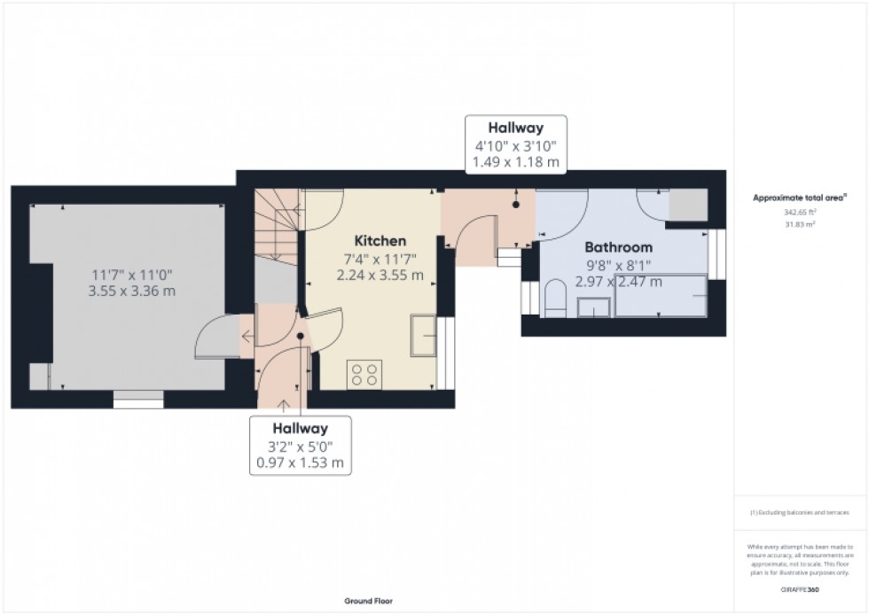 Floorplan for 2 Russell Street, Cheltenham, Gloucestershire, GL51 9HE, UK