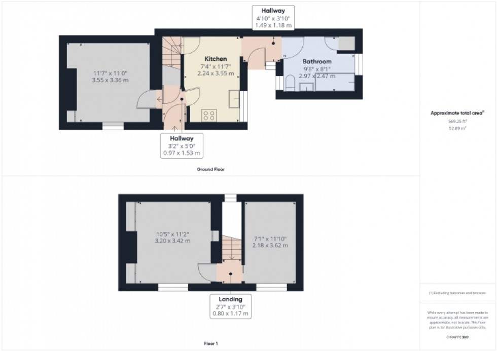 Floorplan for 2 Russell Street, Cheltenham, Gloucestershire, GL51 9HE, UK