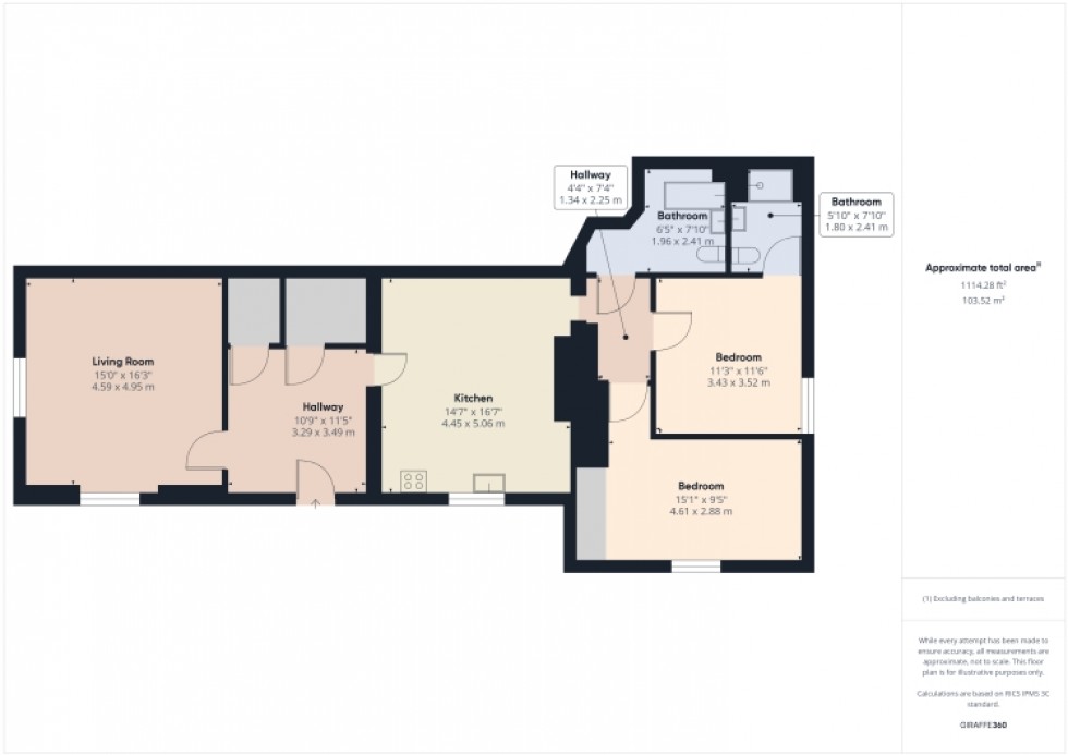 Floorplan for Flat B Benton House, Harefield Grove, Cheltenham, Gloucestershire, GL50 2SF, UK