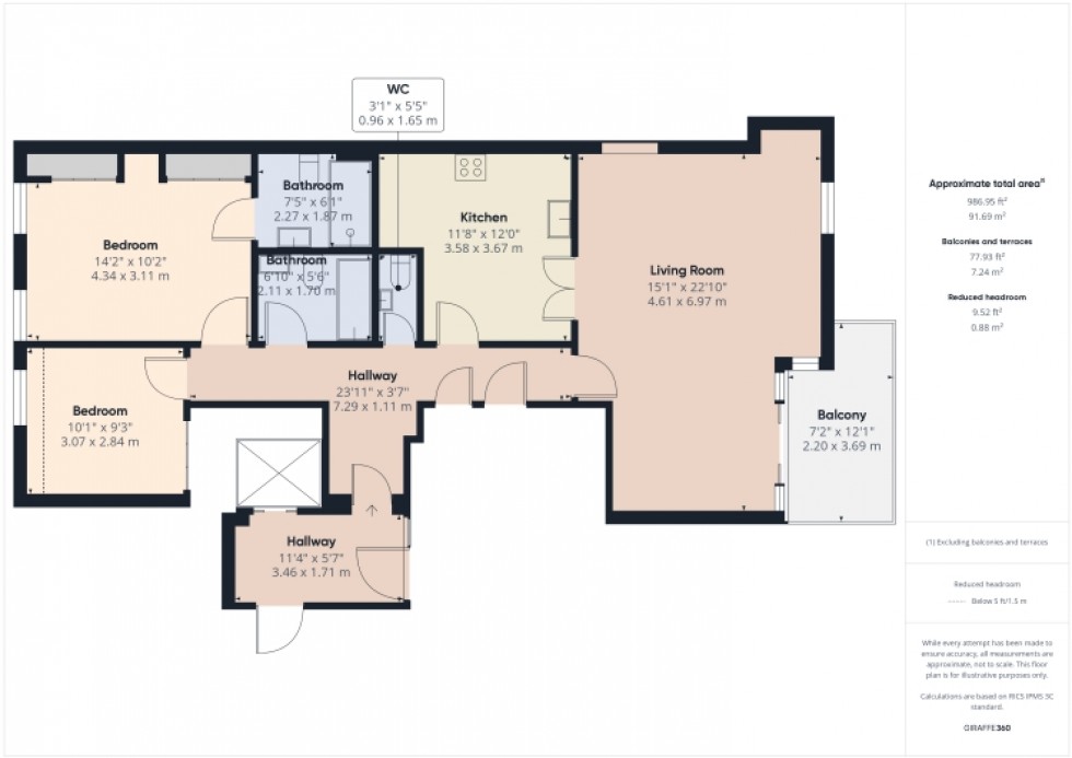 Floorplan for Flat 2 10 Queens Parade, Cheltenham, Gloucestershire, GL50 3BB, UK