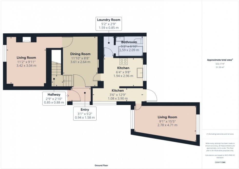 Floorplan for 93 Granley Road, Cheltenham, Gloucestershire, GL51 6LJ, UK