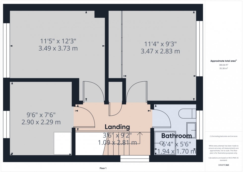 Floorplan for Knights Way, Tewkesbury,