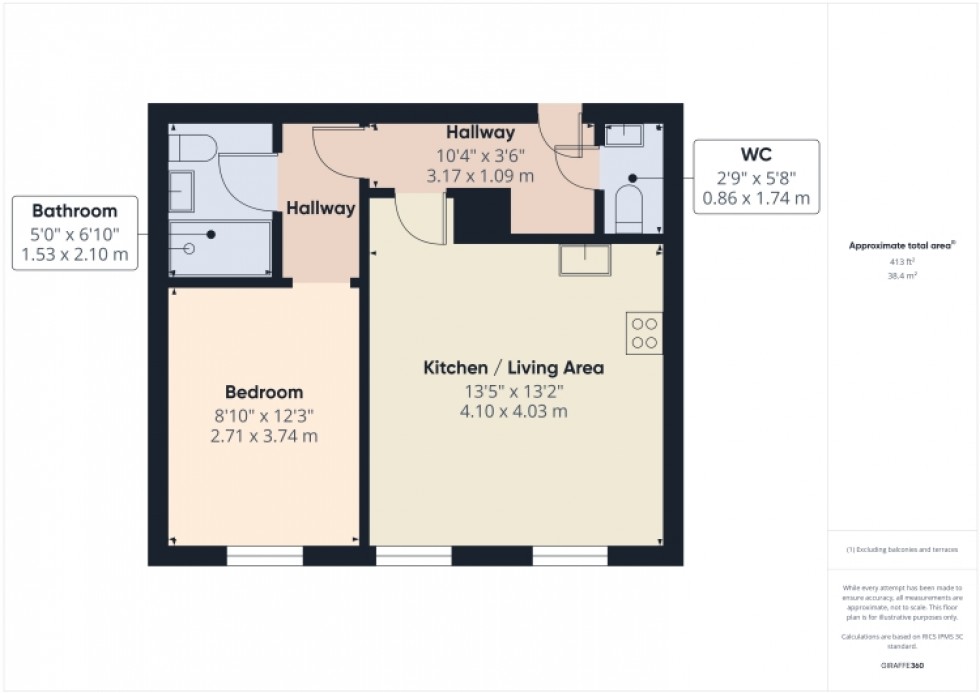 Floorplan for Apartment 3 19 St. Johns Lane, Gloucester, Gloucestershire, GL1 2AT, UK