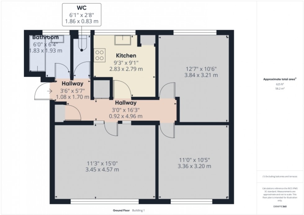 Floorplan for 2 Sterling Court, Cheltenham, Gloucestershire, GL51 8LY, UK
