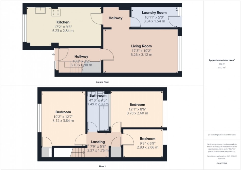 Floorplan for 5 Atherstone Close, Cheltenham, Gloucestershire, GL51 0NX, UK