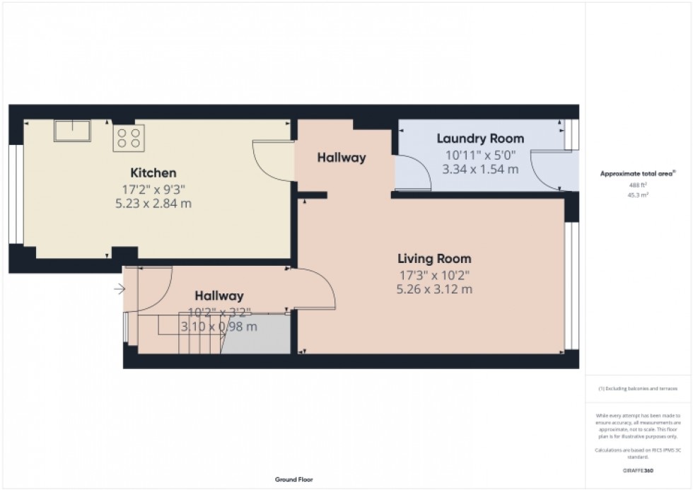 Floorplan for 5 Atherstone Close, Cheltenham, Gloucestershire, GL51 0NX, UK