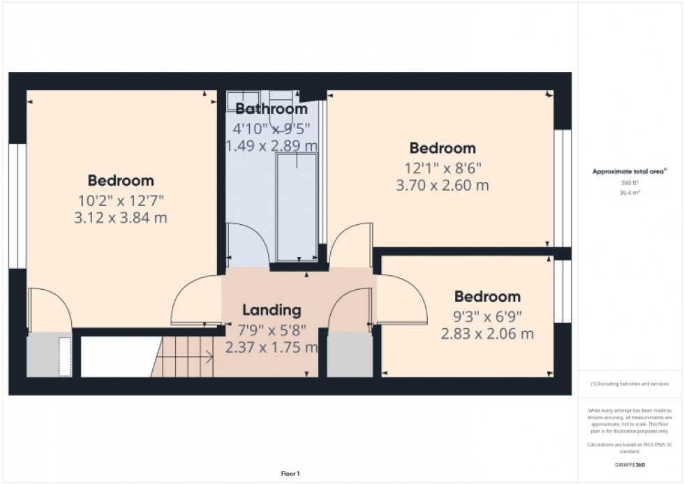 Floorplan for 5 Atherstone Close, Cheltenham, Gloucestershire, GL51 0NX, UK