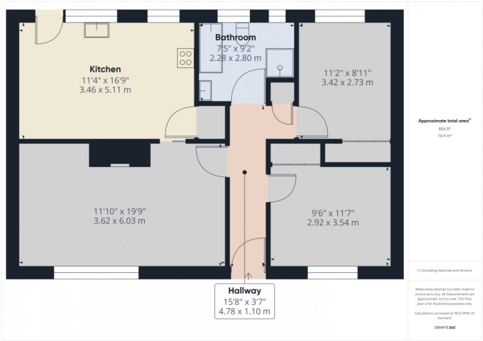 Floorplan for 3 Oak Drive, Brockworth, Gloucester, Gloucestershire, GL3 4DQ, UK