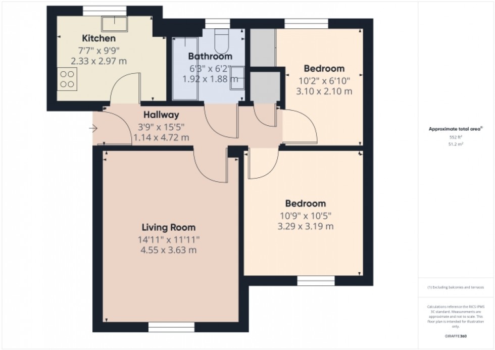 Floorplan for 24d Lloyd Close, Cheltenham, Gloucestershire, GL51 7SZ, UK