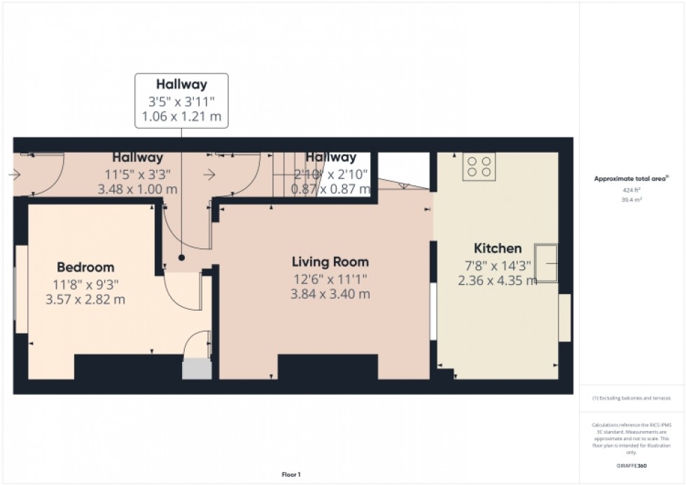 Floorplan for 5 Oxford Street, Gloucester, Gloucestershire, GL1 3EG, UK