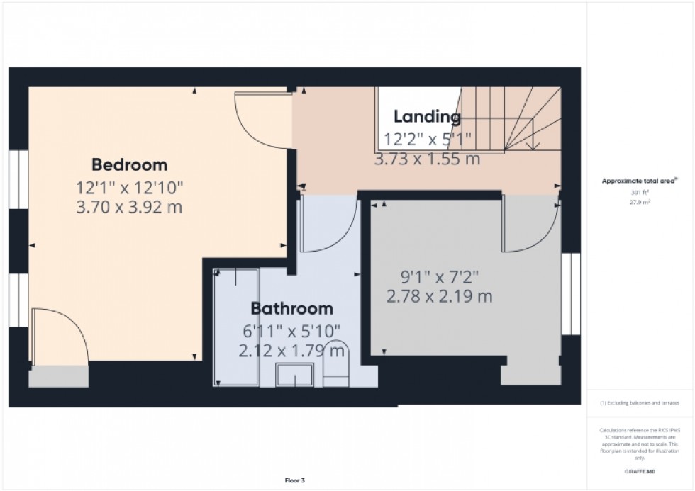 Floorplan for 5 Oxford Street, Gloucester, Gloucestershire, GL1 3EG, UK