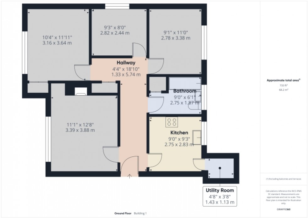Floorplan for 5 Andover Court Andover Road, Cheltenham, Gloucestershire, GL50 2QX, UK
