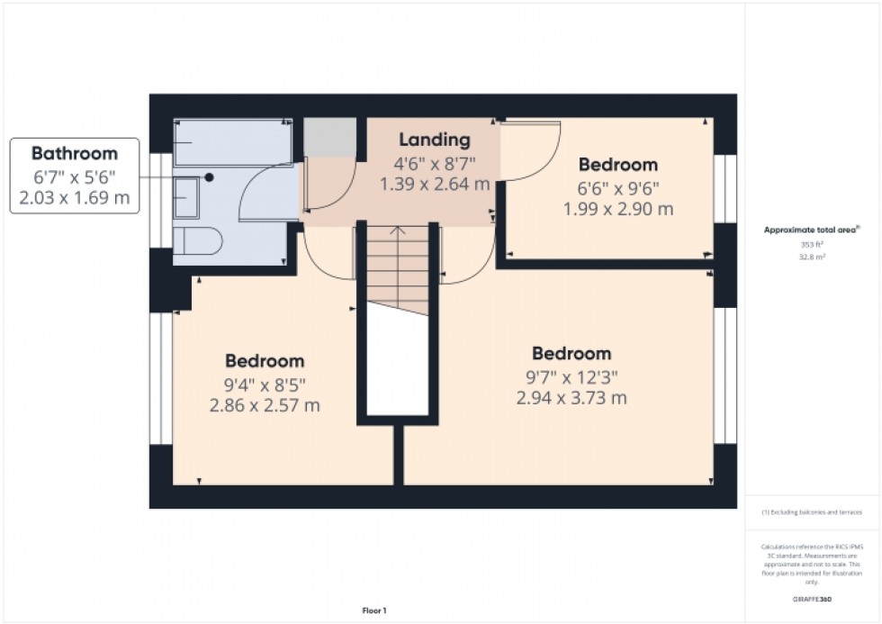 Floorplan for 54 Battle Road, Tewkesbury, Gloucestershire, GL20 5TZ, UK
