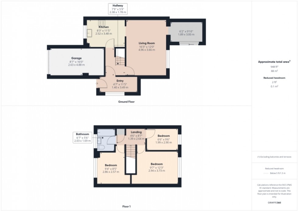 Floorplan for 54 Battle Road, Tewkesbury, Gloucestershire, GL20 5TZ, UK