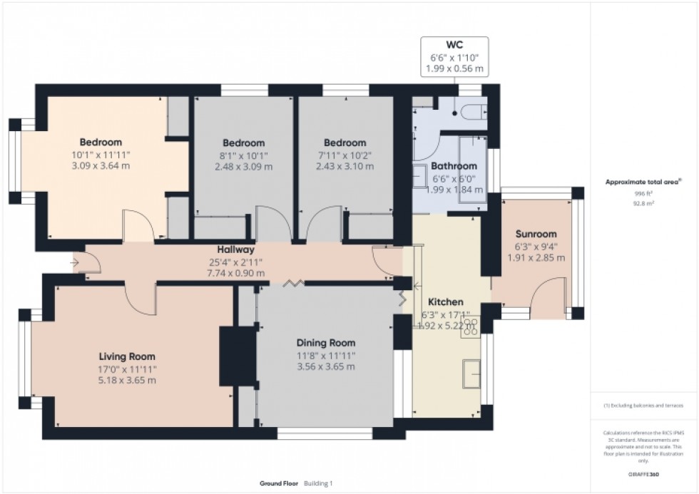 Floorplan for 90 Grange Road, Billericay, Essex, CM11 2RL, UK