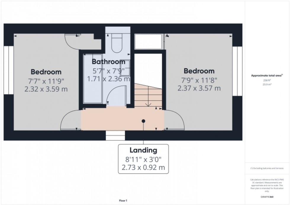 Floorplan for 55 Millbrook Gardens, Cheltenham, Gloucestershire, GL50 3RQ, UK
