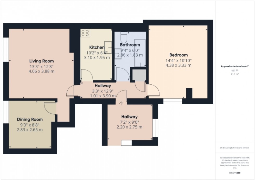 Floorplan for Flat 4 Chapel Court, Barton Street, Tewkesbury, Gloucestershire, GL20 5PY, UK