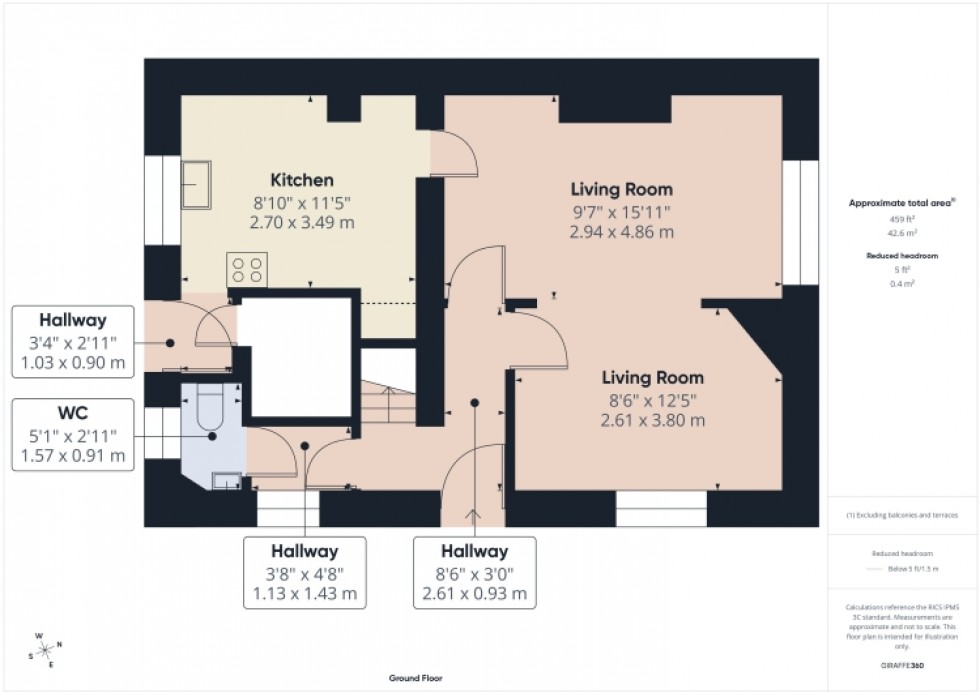 Floorplan for 94 Hewlett Road, Cheltenham, Gloucestershire, GL52 6AR, UK