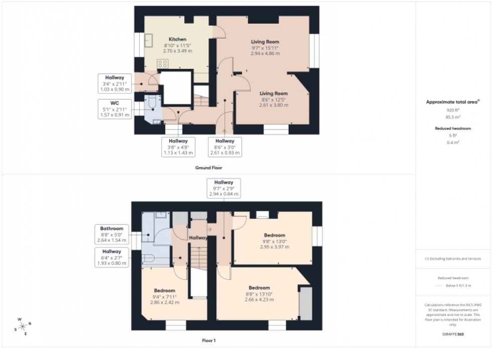 Floorplan for 94 Hewlett Road, Cheltenham, Gloucestershire, GL52 6AR, UK