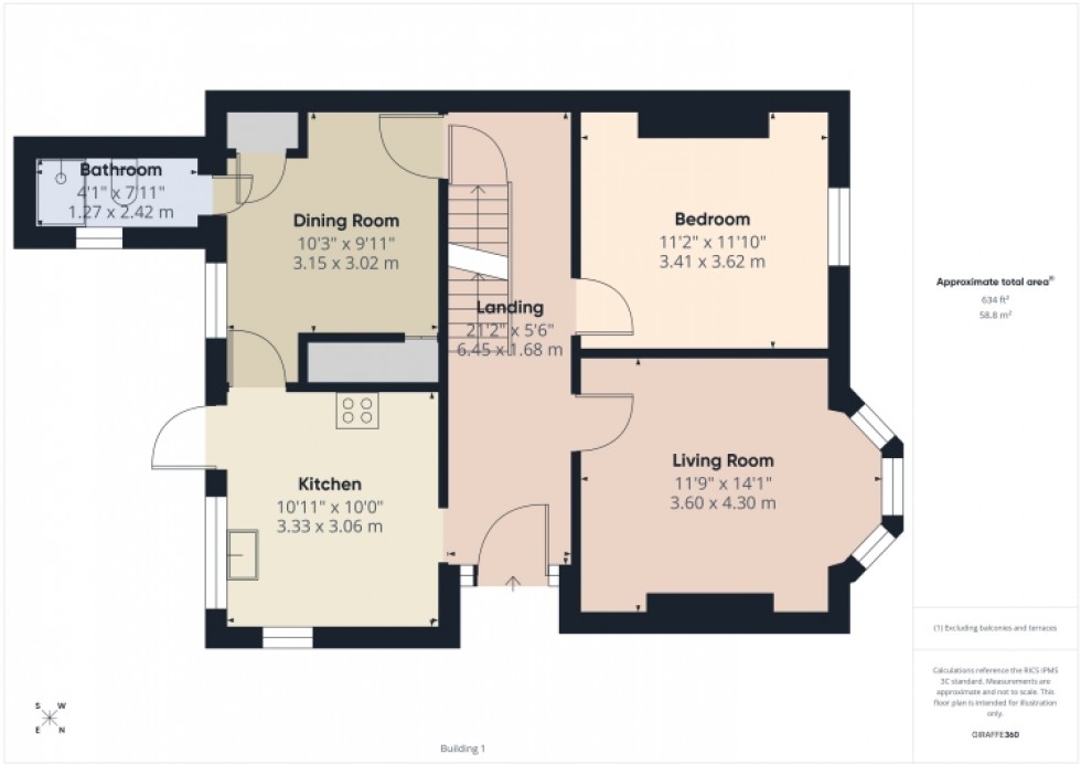 Floorplan for 302 Gloucester Road, Cheltenham, Gloucestershire, GL51 7AG, UK