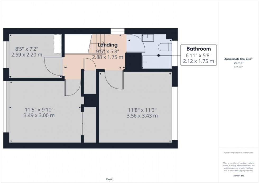 Floorplan for 13 Bathleaze, Kings Stanley, Stonehouse, Gloucestershire, GL10 3JN, UK