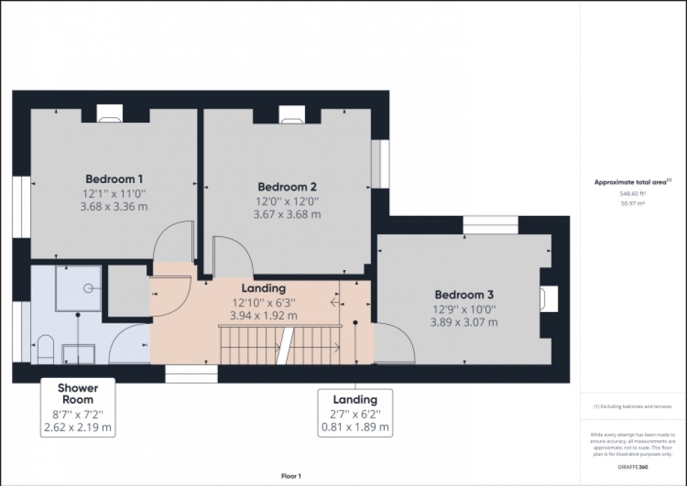 Floorplan for 3 Blenheim Villas Mount Pleasant Road, Tewkesbury, Gloucestershire, GL20 5RA, UK
