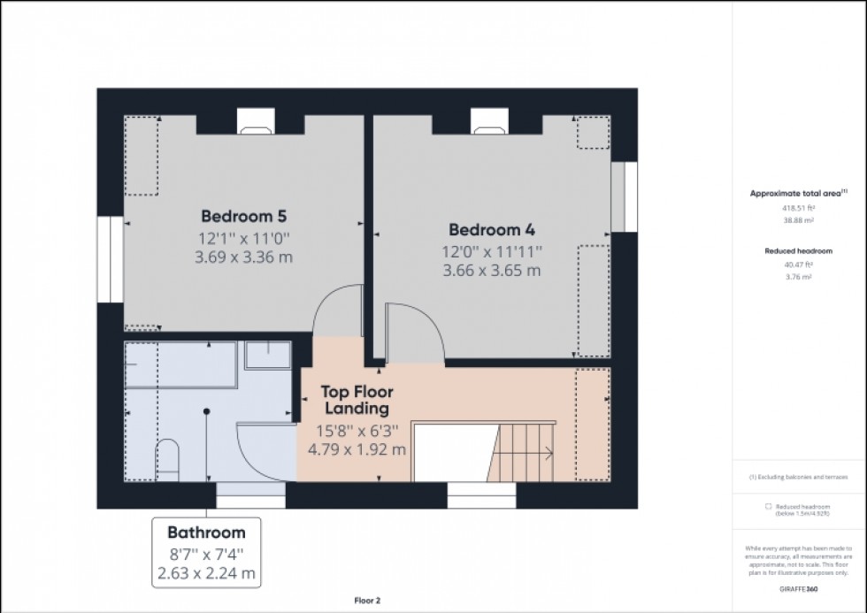 Floorplan for 3 Blenheim Villas Mount Pleasant Road, Tewkesbury, Gloucestershire, GL20 5RA, UK