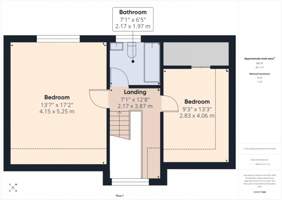 Floorplan for 3A Riverside Close, Cheltenham, Gloucestershire, GL52 6NW, UK