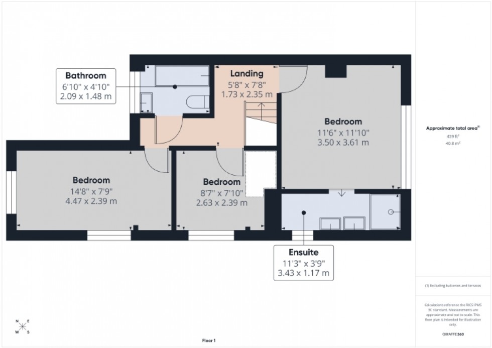 Floorplan for Hameldame Main Road, Shurdington, Cheltenham, Gloucestershire, GL51 4XJ, UK