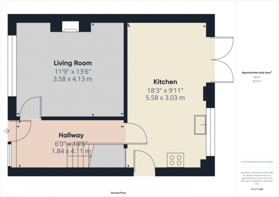 Floorplan for 101 Churchill Grove, Tewkesbury, Gloucestershire, GL20 8DW, UK
