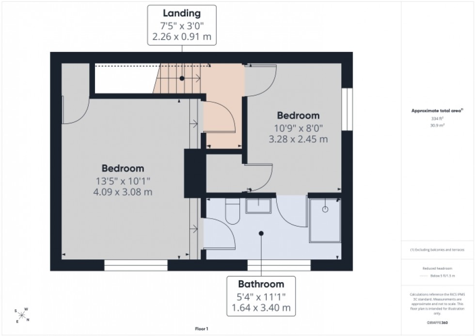 Floorplan for St Custards 1 Turners Court, Tewkesbury, Gloucestershire, GL20 5RU, UK