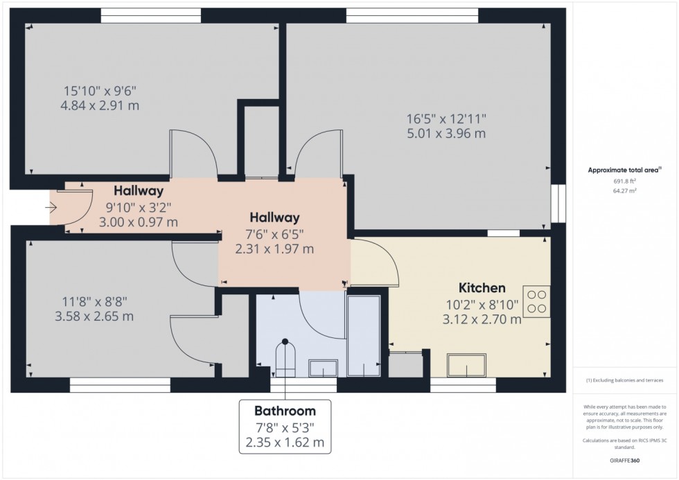 Floorplan for Queens Road, Tewkesbury, Gloucestershire, GL20
