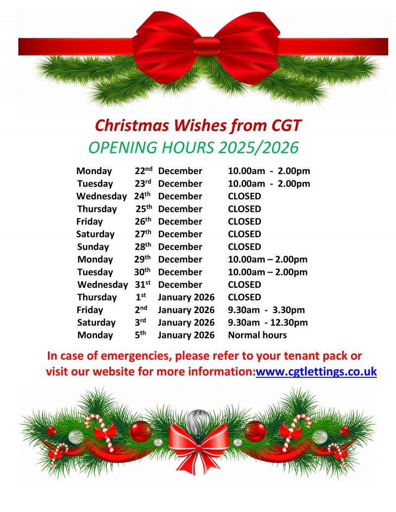 Christmas Opening Hours 2025